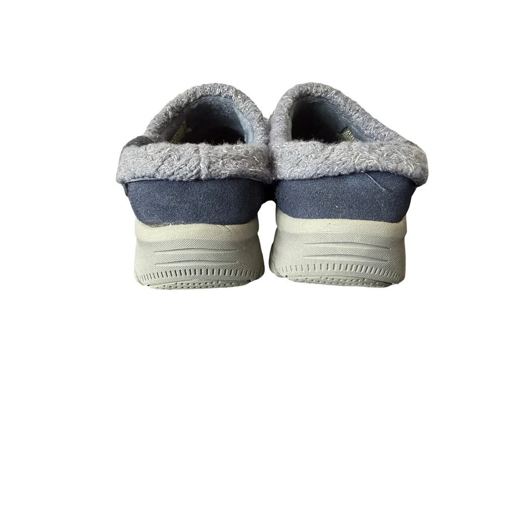 Clarks Cloudsteppers Womens Navy Knit Collar Faux Fur Clog Mules 168054 Size 8.5 - Picture 5 of 8